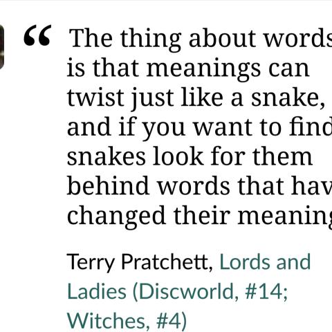 Pratchett on words